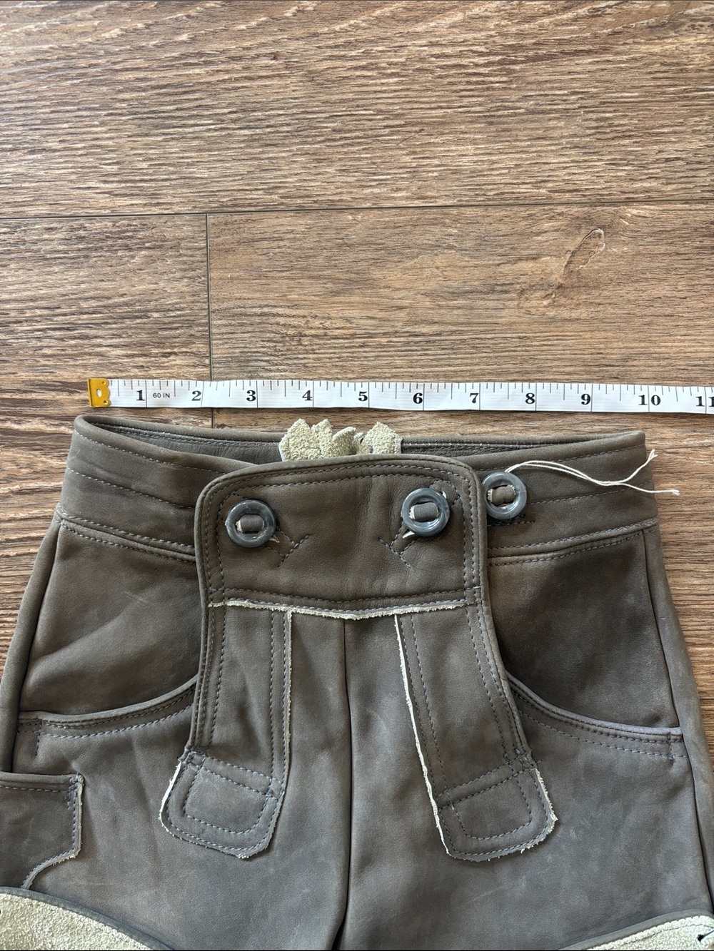 Vintage Toddler Genuine Suede Lederhosen Shorts German Oktoberfest Kids 2T 3T - Picture 4 of 5